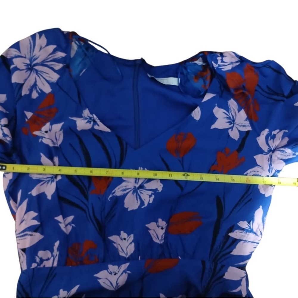 TALULAH Vibrant Blue and Red Floral Mini Dress - Picture 2 of 15